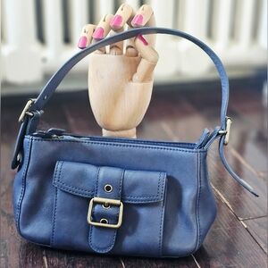 Y2K Marc Jacobs Mini Baguette Bag  Purse Shoulder Handbag Vintage Blue Leather
